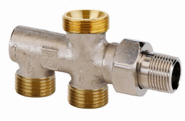 Heimeier Einrohr-Verteiler DUOLUX 1/2" vernickelt ohne Absperrung - 3802-02.000