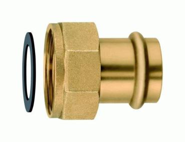 HEIMEIER Verschraubung mit Pressnippel Rotguss, 35 mm, für DN 32, flachdichtend - 0675-35.356
