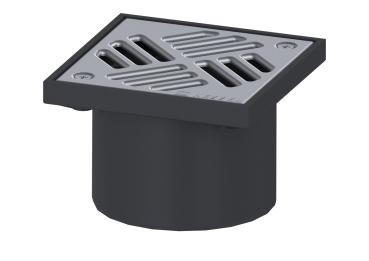 KESSEL System 125 Aufsatzstück aus ABS,Klasse K3, Rost Edelst. verschr. - 48950