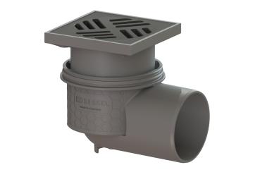 KESSEL Kellerablauf DN 100 o.Geruchsver. verstellb.Aufsatz Rost 150x150mm Kl.K3 - 34101