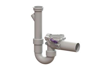 KESSEL Rückstaudoppelverschluss Staufix Siphon DN 50, mit Waschmaschinenanschl. - 73052