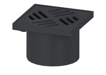 KESSEL Aufsatzstueck System 125 aus ABS m. schwarzen Schlitzrost - 48193