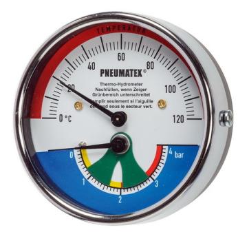 Heimeier PNEUMATEX Thermohydrometer TH 4 0-4 bar, 0-120 Grad C - 5011038