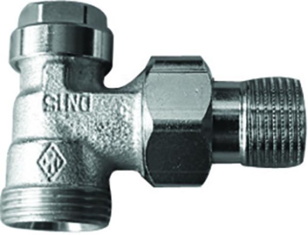 Heimeier Radiator-Verschraubung Regulux 1/2" Eck vernickelt m.3/4" AG - 0361-02.000