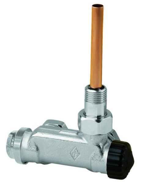 Heimeier E-Z Ventil m.Tauchrohr DN 15 1/2" Einrohr, Eckform - 3877-02.000