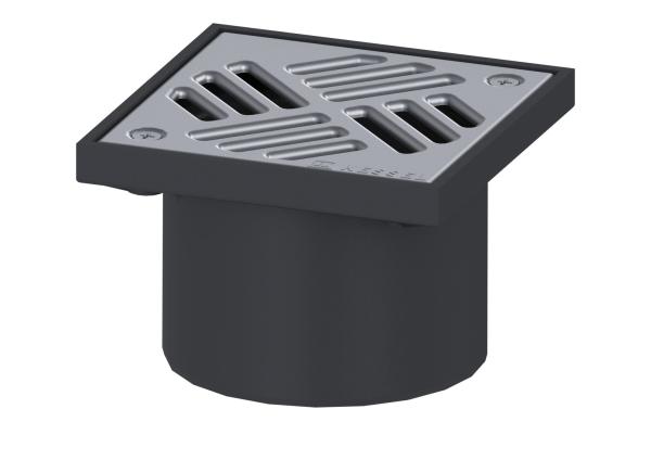 KESSEL System 125 Aufsatzstück aus ABS,Klasse K3, Rost Edelst. verschr. - 48950