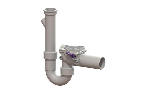 KESSEL Rückstaudoppelverschluss Staufix Siphon DN 50, mit Waschmaschinenanschl. - 73052