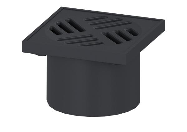 KESSEL Aufsatzstueck System 125 aus ABS m. schwarzen Schlitzrost - 48193