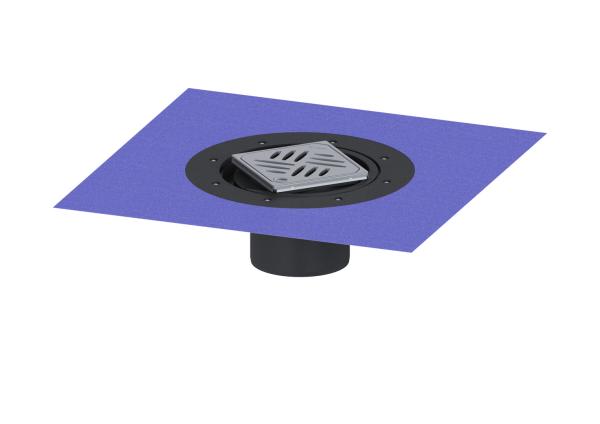 KESSEL Dünnbettaufsatzstück aus ABS, Rost Kessel 120x120, V4A, L15  - 48204