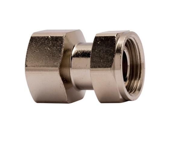 HEIMEIER Übergangshülse gerade Rp1/2xM22 für Gewinderohre, AMETAL-C vernickelt - 50723115